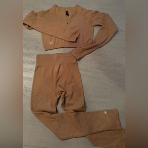 Workouts by Katya WBK Apparel ribbed Leggings, Tan, Size Small never worn